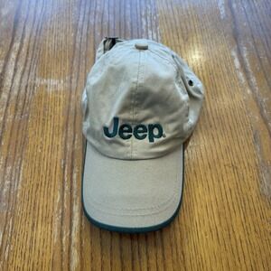 Vintage 90s Jeep Baseball Cap Official Merchandise Khaki Green